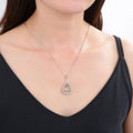 Green Amethyst Teardrop Pendant Necklace by Fine Color Jewels
