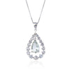 Green Amethyst Teardrop Pendant Necklace