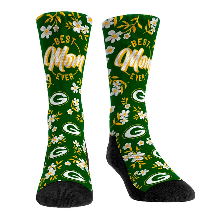 Green Bay Packers - Best Mom Floral by Rock 'Em Socks