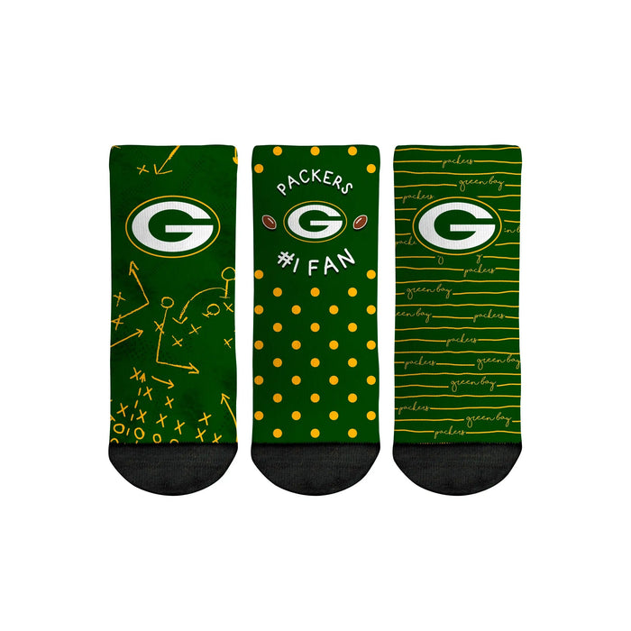 Green Bay Packers - Number 1 Fan 3-Pack (Toddler) by Rock 'Em Socks