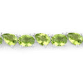 Green Peridot Prong Silver Box Clasp Tennis Bracelet by Fine Color Jewels