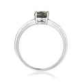 Green Tourmaline Cushion Solitaire Ring by Fine Color Jewels