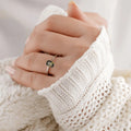 Green Tourmaline Cushion Solitaire Ring by Fine Color Jewels