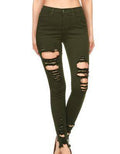 {{P1213}} Distressed Bottom Skinny Jeans {3 Colors Available} by The House of Stylez