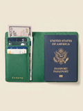 Leather Passport Wallet with RFID - Green by CASUPO