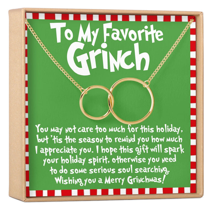 Grinch Christmas Interlocking Circles Necklace by Dear Ava