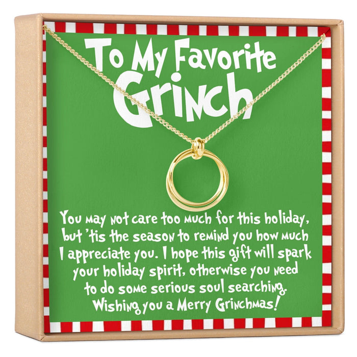 Grinch Christmas Linked Circles Necklace by Dear Ava