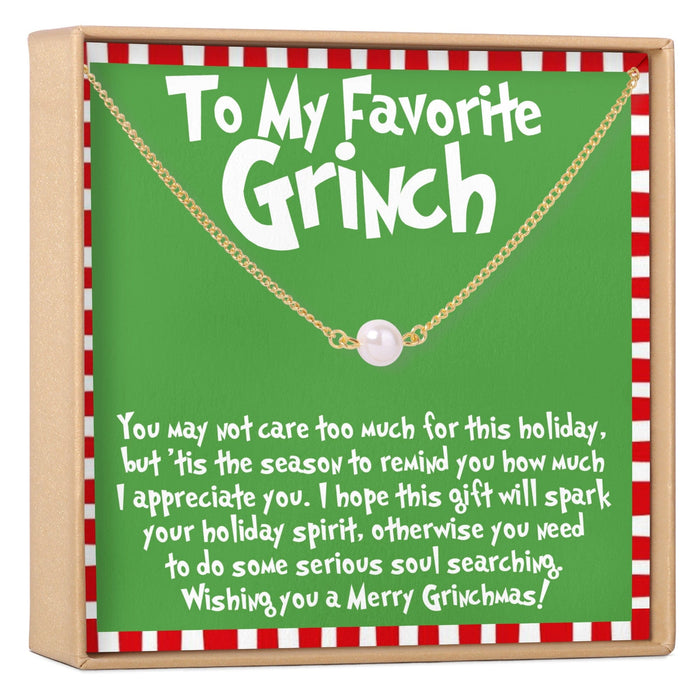 Grinch Christmas Pearl Necklace by Dear Ava