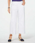Style & Co Plus Size Pull-on Wide-Leg Cropped Jeans, Size 24W/White by Vanessa Jane