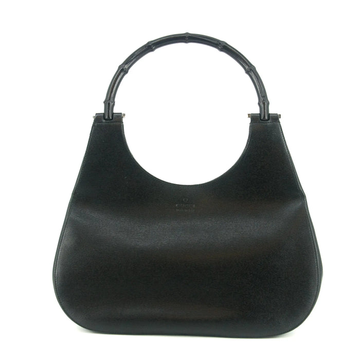 Guccci Bamboo Black Leather Shoulder Bag #5293 by Bolt Boutique