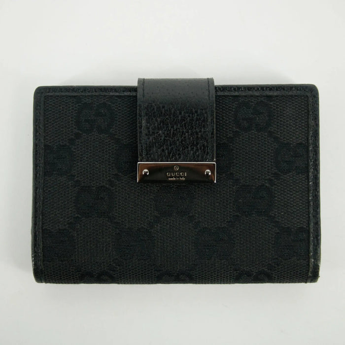 Gucci Black GG Canvas x Leather Compact Wallet #2643 by Bolt Boutique