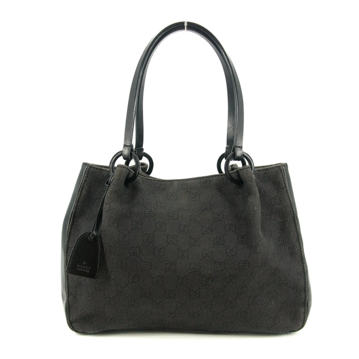 Gucci Black GG Canvas x Leather Tote Bag w/ Pouch #4623 by Bolt Boutique