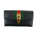 Gucci Black Sherry Line Leather Sylvie Long Wallet #2940 by Bolt Boutique