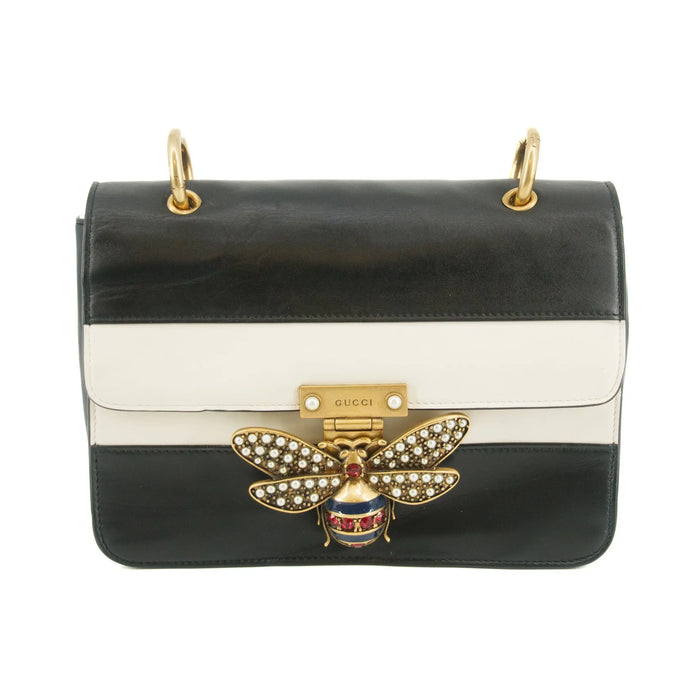 Gucci Black x Ivory Queen Margaret Leather Shoulder Bag #4622 by Bolt Boutique