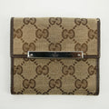 Gucci Brown GG Canvas x Leather Compact Wallet #2628 by Bolt Boutique