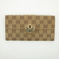 Gucci Brown x Ivory GG Canvas x Leather Long Wallet #2418 by Bolt Boutique