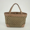 Gucci Brown x Pink Canvas x Leather Mayfair Tote Bag #1952