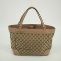 Gucci Brown x Pink Canvas x Leather Mayfair Tote Bag #1952 by Bolt Boutique