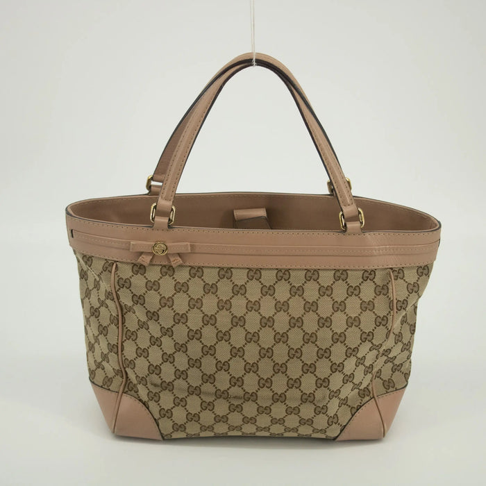 Gucci Brown x Pink Canvas x Leather Mayfair Tote Bag #1952 by Bolt Boutique