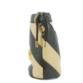 Gucci Calfskin Diagonal Striped Mini Bucket Bag Black #9218 by Bolt Boutique