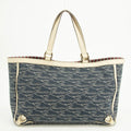 Gucci Canvas Abbey Insignia Blue Tote Bag #2577 by Bolt Boutique