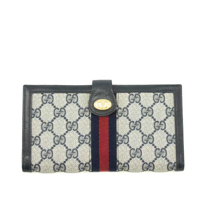 Gucci Canvas Coded Blue Ophidia Long Wallet #3947 by Bolt Boutique