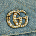 Gucci Denim Blue Marmont Continental Long Wallet #4717 by Bolt Boutique