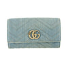 Gucci Denim Blue Marmont Continental Long Wallet #4717