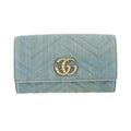 Gucci Denim Blue Marmont Continental Long Wallet #4717 by Bolt Boutique