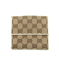 Gucci GG Brown White Canvas x Leather Compact Wallet #3935 by Bolt Boutique