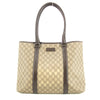 Gucci GG Canvas Coated Supreme Beige x Brown Leather Shoulder Bag #4675