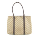 Gucci GG Canvas Coated Supreme Beige x Brown Leather Shoulder Bag #4675 by Bolt Boutique