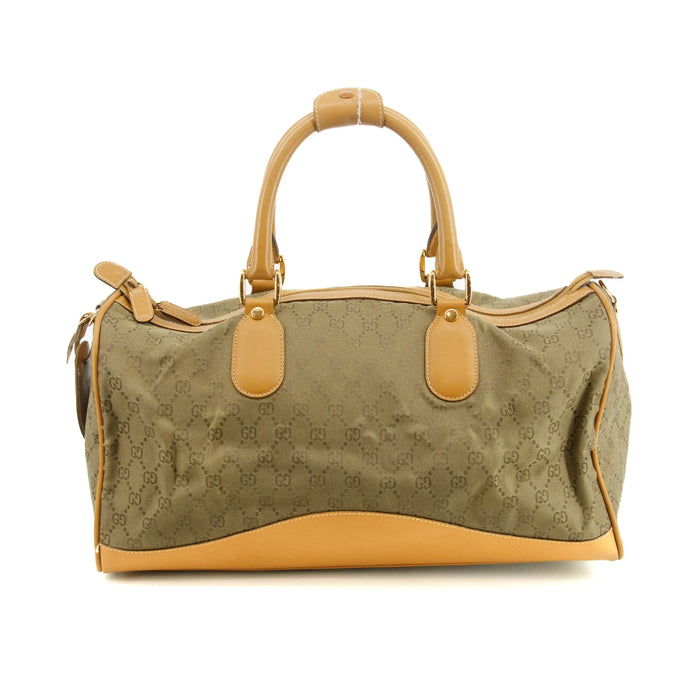 Gucci GG Canvas Green 2Way Boston Bag #3400 by Bolt Boutique