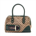 Gucci GG Canvas Green Horsebit Shoulder Bag #2151 by Bolt Boutique