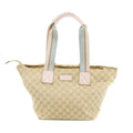 Gucci GG Canvas Neutrals Tote Bag Pink Shoulder Strap #2844 by Bolt Boutique