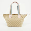 Gucci GG Canvas Neutrals Tote Bag Pink Shoulder Strap #2844 by Bolt Boutique