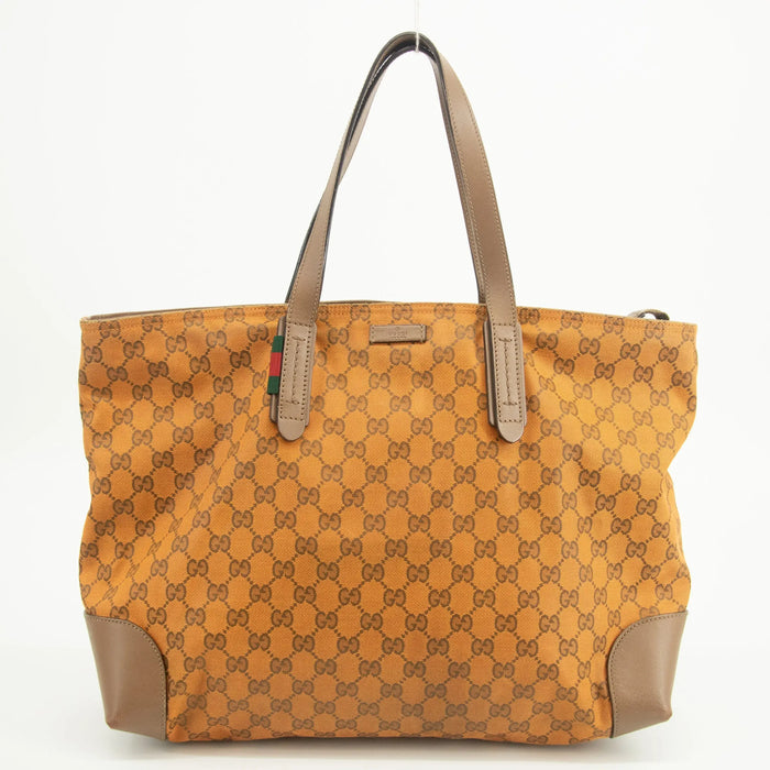 Gucci GG Canvas Orange x Brown Tote Bag #2578 by Bolt Boutique