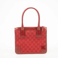 Gucci GG Canvas Red Patent Trimmed Square Tote Bag #3434 by Bolt Boutique