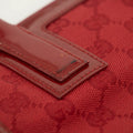 Gucci GG Canvas Red Patent Trimmed Square Tote Bag #3434 by Bolt Boutique