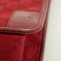 Gucci GG Canvas Red Patent Trimmed Square Tote Bag #3434 by Bolt Boutique