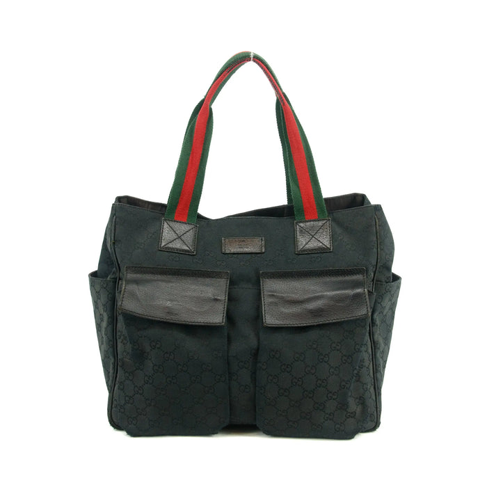 Gucci GG Canvas Sherry Line Black Shoulder Bag #3408 by Bolt Boutique