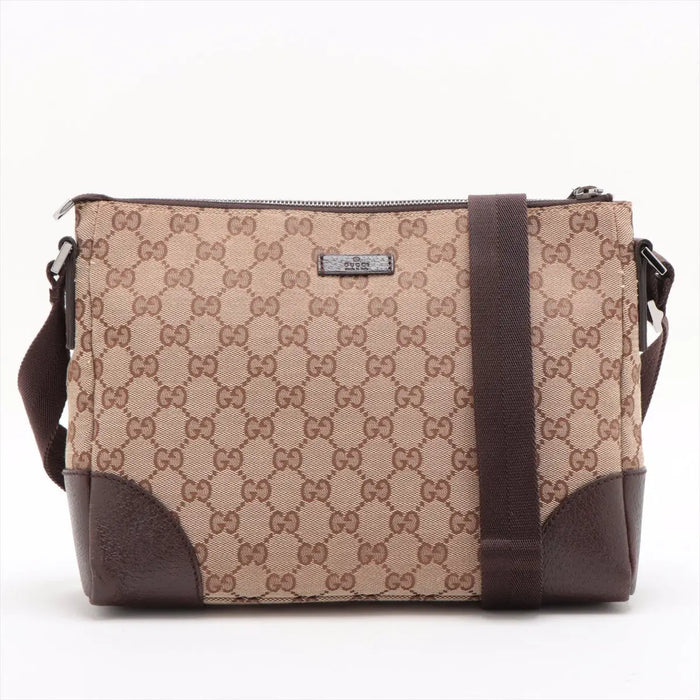 Gucci GG Canvas Shoulder Bag Beige / Brown #2159 by Bolt Boutique