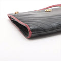 Gucci GG Marmont Medium Azalea Slim Leather Chain Shoulder Bag Black x Red #2510 by Bolt Boutique
