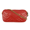 Gucci GG Marmont Red Leather Mini Zip Chain Bag #5277 by Bolt Boutique