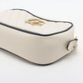 Gucci GG Marmont Small Diagonal Leather Chain Crossbody Bag White #2508 by Bolt Boutique