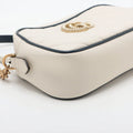 Gucci GG Marmont Small Diagonal Leather Chain Crossbody Bag White #2508 by Bolt Boutique