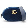 Gucci GG Marmont Velvet &amp; Leather Waist Bag Blue 476434 #2614 by Bolt Boutique
