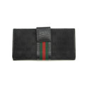 Gucci GG Vintage Black Canvas x Leather Sherry Line Long Wallet #3938 by Bolt Boutique