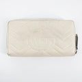 Gucci Ivory GG Marmont Leather Round Zipper Long Wallet #2285 by Bolt Boutique