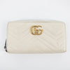 Gucci Ivory GG Marmont Leather Round Zipper Long Wallet #2285